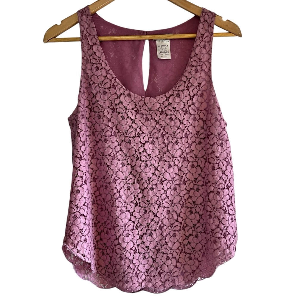 Aritzia Pink Lace Tank Top